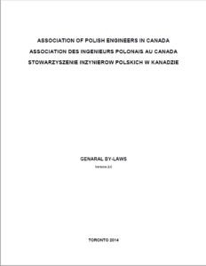 Association of Polish Engineers in Canada, By-Laws 2014-11-23, front page